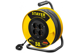 Электроудлинитель 50м, MS 315, 3500 Вт, 4 гнезда, IP44, ПВС 3x1,5 кв мм, STAYER
