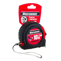 Рулетка 10 м х 25 мм с магнитом "Монтажник"