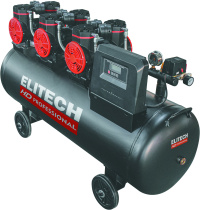 Компрессор ELITECH HD ACF 750-160S 750л/мин-вход, 4,4кВт, 10бар, безмасляный малошумный, 380В, 160л, 108кг