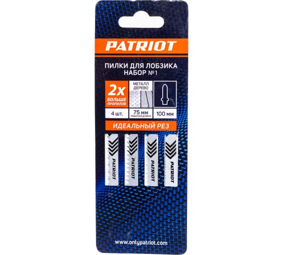 Набор пилок для лобзика EDGE by PATRIOT №1, 4шт в блистере
