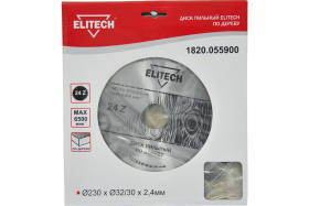 Диск пильный по дереву твердосплавный 230х32/30 z24 ELITECH