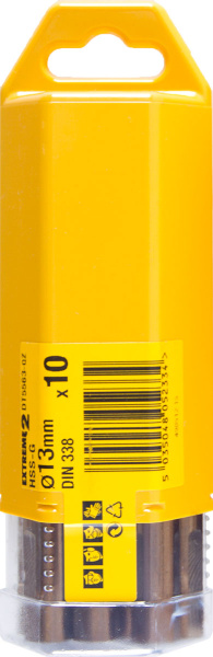 Сверло по металлу 13,0x151мм, Extreme 2 HSS-G DeWalt (10)