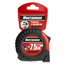 Рулетка  7,5 м х 25 мм с магнитом "Монтажник"