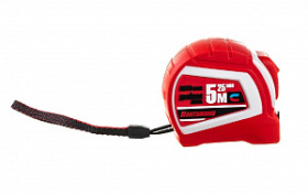 Рулетка  5 м х 25 мм с магнитом и автостопом двусторонняя "Монтажник"