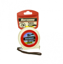 Рулетка 10 м х 25 мм с автостопом-трещоткой "Монтажник"