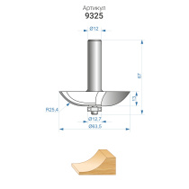Фреза фигир горизонтальная ф63,5х13мм хв 12мм