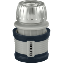Соединитель металлический  для шланга 19 мм (3/4") с аквастопом ELITECH Garden