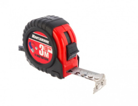 Рулетка  3 м х 19 мм с магнитом и автостопом двусторонняя "Монтажник"