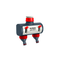 Распределитель потоков 2-х канальный премиум с переходниками ELITECH Garden