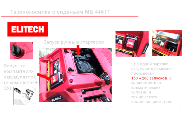 Газонокосилка бензиновая ELITECH МБ 4461Т