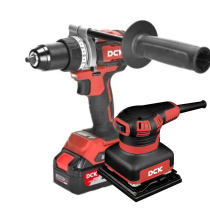 Аккумуляторная дрель-шуруповерт DCK KDJZ20160I+Машина шлифовальная плоская DCK KSB04-100